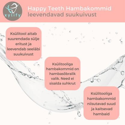 Happy Teeth ksülitooliga hambakommid - Greip 100g / 170tk