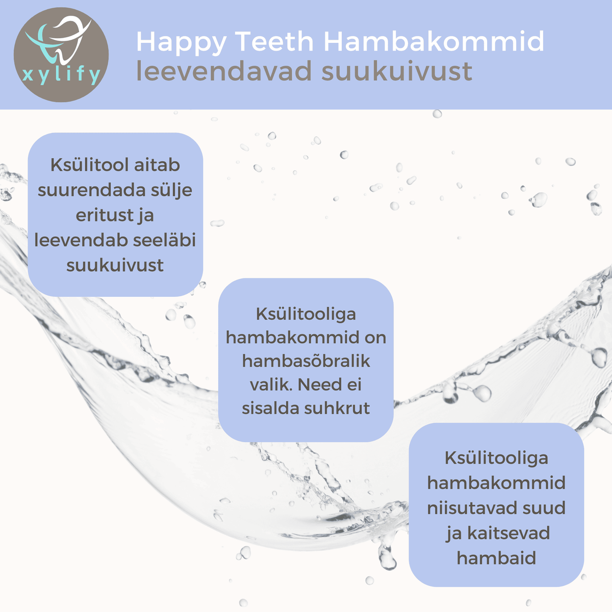 Happy Teeth ksülitooliga hambakommid - Metsamari 100g / 170tk