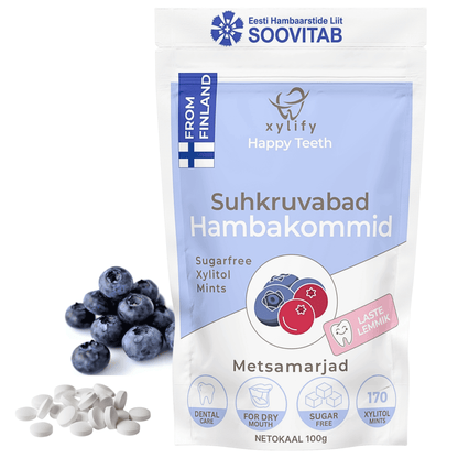 Happy Teeth ksülitooliga hambakommid - Metsamari 100g / 170tk