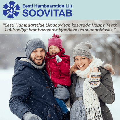 Happy Teeth ksülitooliga hambakommid - Piparmünt 100g / 170tk