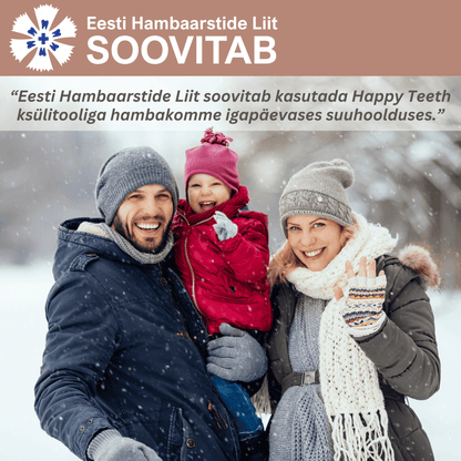 Happy Teeth ksülitooli ja erütritooliga hambakommid - Šokolaad 100g /160tk